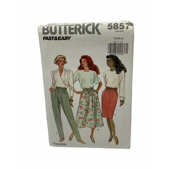 BUTTERICK Sewing PATTERN #5857 Misses Petite PANTS & SKIRTS. SIZE (18-22) - Picture 1 of 4